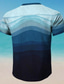 Χαμηλού Κόστους Ανδρικό Γραφικό T-shirt-Χρωματική κλίση Φοίνικας καρύδας Χαβανέζα Resort Style Ανδρικά 3D εκτύπωση Πουκάμισο Henley Μπλουζάκι βάφλα Μπλουζάκι Μπλουζάκι Causal Χαβανέζα Αργίες Κοντομάνικη μπλούζα