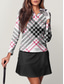 cheap Designer Collection-Women&#039;s Golf Polo Shirt Red Long Sleeve Sun Protection Top Plaid Fall Winter Ladies Golf Attire Clothes Outfits Wear Apparel