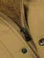 olcso Férfi dzsekik és kabátok-Férfi Bombázó dzseki Téli kabát Tél Szokványos Egyszínű Zsinór Alap Napi Gyapjú bélés Meleg Katonai zöld Khakizöld Fekete