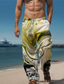 cheap Men&#039;s Plus Size Bottoms-Marbling Men&#039;s Resort 3D Printed Casual Pants Trousers Elastic Waist Drawstring Loose Fit Straight-Leg Summer Beach Pants S TO 3XL