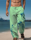 cheap Men&#039;s Plus Size Bottoms-Jellyfish Marine Life Men&#039;s Resort 3D Printed Casual Pants Trousers Elastic Waist Drawstring Loose Fit Straight-Leg Summer Beach Pants S TO 3XL