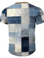 cheap Men&#039;s Graphic Tshirts-Plaid Faux Patchwork Pattern Men&#039;s Fashion Casual 3D Print Waffle Henley T Shirt Tee Sports Outdoor Casual Daily T shirt Blue Brown Green Gray Short Sleeve Henley Shirt Spring &amp; Summer Clothing