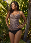 cheap Designer Swimwear-Slim Tankini Drawstring Leopard Print Swimsuit