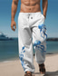 cheap Men&#039;s Plus Size Bottoms-Jellyfish Marine Life Men&#039;s Resort 3D Printed Casual Pants Trousers Elastic Waist Drawstring Loose Fit Straight-Leg Summer Beach Pants S TO 3XL
