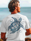 Χαμηλού Κόστους Ανδρικό Γραφικό T-shirt-Γραφική Ζώο Χελώνες Καθημερινά Χαβανέζα Resort Style Ανδρικά 3D εκτύπωση Μπλουζάκι Υπαίθρια Αθλήματα Αργίες Εξόδου Κοντομάνικη μπλούζα Λευκό Πράσινο Ανοικτό Ανθισμένο Ροζ Κοντομάνικο