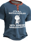 tanie T-shirty męskie z nadrukiem-Śmieszne Środkowy palec Moda Codzienny Zabawny Męskie Druk 3D Podkoszulek Koszula Henley Ulica Sporty na świeżym powietrzu Codzienny Podkoszulek Granatowy Niebieski Zielony Krótki rękaw Henley Koszula