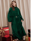 cheap Party Dress-Green Elegant Party/Wedding Guest Ruffle Belted Tied Neck Long Sleeve Maxi Dress dress to impress Christmas Dress 2024