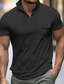 abordables T-shirts décontractés pour hommes-Homme Chemise Henley Shirt T-shirt Plein Henley Plein Air Vacances Manches courtes Poche Vêtement Tenue Mode Design basique