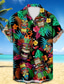 זול חולצות טרופיות-טיקי פיסול טרופי גברים נופש הוואי חולצה מודפסת תלת מימד כפתור למעלה שרוולים קצרים חולצת חוף קיץ חופשה ללבוש יומי s to 3xl