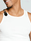 cheap Tank Tops-Men's Tank Top Vest Top Undershirt Sleeveless Shirt Sleeveless Round Neck Spring &amp; Summer Plain Fashion Designer Basic Link / Chain Vacation Street Going out White Top Tee for Men
