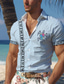 זול חולצות טרופיות-צב חיים ימיים גברים נופש הוואי חולצה מודפסת תלת מימד כפתור עם שרוולים קצרים חולצת חוף קיץ חופשה ללבוש יומי s עד 3xl