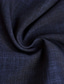 Недорогие мужские льняные рубашки-Муж. Рубашка льняная рубашка Кнопка рубашка Пляжная рубашка Темно синий Длинный рукав Полотняное плетение Лацкан Весна &amp; осень Повседневные Праздники Одежда