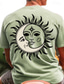 cheap Men&#039;s Graphic Tshirts-Moon Sun Daily Men&#039;s Resort Style 3D Print T shirt Tee Sports Outdoor Holiday Going out T shirt Blue Green Khaki Short Sleeve Crew Neck Shirt Spring &amp; Summer Clothing Apparel S M L XL 2XL