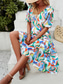 cheap Casual Floral Dresses-Women&#039;s Casual Dress Floral Print V Neck Midi Dress Ethnic Boho Vacation Short Sleeve Summer