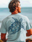 tanie T-shirty męskie z nadrukiem-Graficzny Zwierzę Żółwie Codzienny Hawajskie Styl kurortowy Męskie Druk 3D Podkoszulek Sporty na świeżym powietrzu Święto Wyjściowe Podkoszulek Biały Jasnozielony Rumiany róż Krótki rękaw Półgolf
