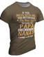 cheap Men&#039;s Graphic Tshirt-Father&#039;s Day papa shirts If You Mess with Me You Better Run Men&#039;s Street Style 3D Print T shirt Tee Sports Outdoor Holiday Going out T shirt Black Navy Blue Khaki Short Sleeve Crew Neck Shirt Spring