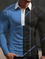 tanie Koszulki polo z nadrukiem-Geometria Męskie Biznes 3D Nadruk Koszulka polo Bluza polo Na zewnątrz Codzienne Streetwear Poliester Długi rękaw Wieczorne Suwak Koszulki polo Żółty Czerwony Wiosna S M L Średnio elastyczny Polo z