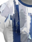 tanie T-shirty męskie z nadrukiem-Graficzny Kolorowy blok Retro / vintage Codzienny Styl uliczny Męskie Druk 3D Podkoszulek Sporty na świeżym powietrzu Święto Wyjściowe Podkoszulek Niebieski Czerwony Fioletowy Krótki rękaw Półgolf