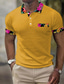 voordelige klassieke polo-Voor heren Zakelijk informeel 3D Afdrukken POLO Shirt Wafel poloshirt Alledaagse kleding Korte mouw Strijkijzer Poloshirt Zwart Wit Zomer S M L Micro-elastisch Revers polo