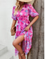 cheap Casual Floral Dresses-Women&#039;s Casual Dress Floral Print V Neck Midi Dress Ethnic Boho Vacation Short Sleeve Summer