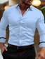 abordables Camisas de vestir-Hombre Camisa Camisa para Vestido Negro Blanco Rosa Manga Larga Bloque de color Diseño Primavera &amp; Otoño Oficina y carrera Fiesta de Boda Ropa Bolsillo