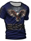 Χαμηλού Κόστους Ανδρικό Γραφικό T-shirt-Γραφική Αετός Αμερικάνικη σημαία Ρετρό / Βίντατζ Καθημερινό Στυλ δρόμου Ανδρικά 3D εκτύπωση Μπλουζάκι Υπαίθρια Αθλήματα Αργίες Εξόδου Κοντομάνικη μπλούζα Μαύρο Μπορντώ Βαθυγάλαζο Κοντομάνικο