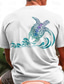 billige T-shirt med tryk til mænd-Grafisk Dyr Skildpadde Hawaiiansk Resort stil Herre 3D-udskrivning T-shirt Sport &amp; Udendørs Ferie Ferierejse T-shirt Hvid Lyserød Blå Kortærmet Rund hals Skjorte Forår sommer Tøj S M L XL 2XL 3XL