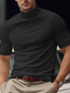 abordables T-shirts décontractés pour hommes-Homme T shirt Tee T-shirt Plein Col Roulé Plein Air Vacances Manches courtes Vêtement Tenue Mode Design basique