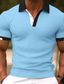 cheap Classic Polo-Men&#039;s Polo Shirt Sport Polo Casual Sports Ribbed Polo Collar Short Sleeve Fashion Basic Solid Color Classic Style Summer Regular Fit Black White Light Green Red Light Blue Polo Shirt