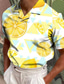 cheap Graphic Polo-Lemon Geometry Men&#039;s Resort 3D Print Polo Shirt Golf Polo Outdoor Daily Wear Streetwear Pique Polo Shirt Short Sleeve Cuban Collar Polo Shirts White Yellow Summer S M L Micro-elastic Lapel Polo