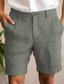 abordables Shorts pour hommes-Homme Short Short en lin Short d&#039;été Zippé Bouton Poche Plein Confort Respirable Extérieur du quotidien Sortie Mode Décontractées Noir Blanche