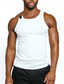cheap Tank Tops-Men's Tank Top Vest Top Undershirt Sleeveless Shirt Sleeveless Round Neck Spring &amp; Summer Plain Fashion Designer Basic Link / Chain Vacation Street Going out White Top Tee for Men