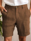 baratos Calções para Homem-Homens Calção Shorts de linho Shorts de verão Zíper Botão Bolsos Tecido Conforto Respirável Ao ar livre Diário Para Noite Moda Casual Preto Branco