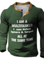 tanie T-shirty męskie z nadrukiem-Śmieszne Jestem wielozadaniowcem Moda Designerskie Codzienny Męskie Druk 3D Koszula Henley T-shirt waflowy Ulica Sporty na świeżym powietrzu Codzienny Podkoszulek Czarny Brązowy Zielony Długi rękaw
