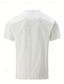 levne pánské lněné košile-Pánské Košile plátěná košile Košile na knoflíky Letní košile Plážová košile Černá Bílá Žlutá Krátký rukáv Bez vzoru Límeček Léto Ležérní Denní Oblečení