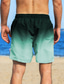 baratos shorts ativos masculinos-Homens Bermuda de Surf Shorts de verão Shorts de praia Piscina Natação na praia de verão Macio Confortável Bolsos Com Cordão Cintura elástica Gradiente Curto Ginástica Casual Roupas Esportivas Rosa