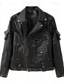 cheap Leather Jackets-Men&#039;s Faux Leather Jacket Biker Jacket Vintage Leather Jacket Outdoor Street Thermal Warm Rain Waterproof Pocket Spring, Fall, Winter, Summer Solid Color Streetwear Sporty Turndown Regular Faux