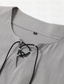 abordables camisas de lino para hombre-Hombre Camisa camisa de lino Camisa de playa Negro Blanco Rosa Manga Larga Plano Escote en Pico Primavera verano Casual Diario Ropa Acordonado
