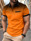 cheap Classic Polo-Men&#039;s Polo Shirt Work Street Turndown Short Sleeves Round Dots Floral Print Basic Summer Loose Fit claret White Dark Navy Orange ash-colored Polo Shirt