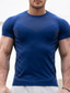 cheap Men&#039;s Active Tees &amp; Tanks-Men&#039;s Gym Shirt Sports T-Shirt Crew Neck Short Sleeve Sports &amp; Outdoor Fitness Cycling / Bike Gym Soft Quick Dry Plain Silver Black Activewear Fashion Sport