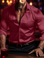 billiga fritidsskjortor för män-Herr Skjorta Knapp upp skjorta Casual skjorta Svart Vit Vin Blå Grön Långärmad Slät Kavajslag Dagligen Semester Kläder Mode Bekväm Smart Casual