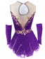 cheap Figure Skating Dresses-Figure Skating Dress Women&#039;s Girls&#039; Ice Skating Dress Outfits White / White Yellow &amp; Yellow Dark Purple Open Back Mesh Spandex Training Competition Skating Wear Handmade Crystal / Rhinestone Ice