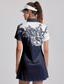 cheap Golf Dresses-Women&#039;s Golf Dress Black Short Sleeve Sun Protection Dress Paisley Ladies Golf Attire Clothes Outfits Wear Apparel