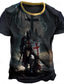 tanie T-shirty męskie z nadrukiem-Męskie Podkoszulek przetarta koszulka Graficzny Templariusze Półgolf Odzież Druk 3D Na zewnątrz Codzienny Krótki rękaw Nadruk Zabytkowe Moda Designerskie
