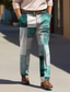 levne Pánské spodky větší velikosti-kostkovaný / kostkovaný business ležérní pánské business 3D potištěné společenské kalhoty ploché přední rovné nohavice uvolněný střih polyesterové kalhoty se středním pasem outdoorové oblečení do