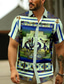 Χαμηλού Κόστους Χαβανέζικα Πουκάμισα-kokopelli tribal ethnic vintage ανδρικό θέρετρο της Χαβάης τρισδιάστατο εμπριμέ πουκάμισο με κουμπιά επάνω κοντομάνικο καλοκαιρινό πουκάμισο παραλίας διακοπές καθημερινή ένδυση s έως 3xl