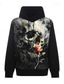cheap Graphic Hoodies-OldVanguard x Sui | Skull Smoke Rose Punk Gothic Streetwear Hoodie Sweatshirt
