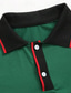 billige klassisk polo-Herre POLO T-skjorte Button Up Poloer Avslappet Sport Knaphul Kortermet Mote Grunnleggende Fargeblokk Ku Lapper Broderi Sommer Normal Rød Blå Grønn POLO T-skjorte