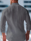 お買い得  メンズカジュアルシャツ-男性用 リネン リネンシャツ グラフィックシャツ ヤシの木 プリント ボタンダウン 長袖 折襟 ブラック, ホワイト, グリーン シャツ アウトドア ストリート デイリーウェア