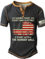 cheap Men&#039;s Graphic Tshirt-Wanna Make Everything Electric Start with the Border Wall American US Flag Men&#039;s Street Style 3D Print T shirt Tee Henley Shirt Sports Outdoor Going out T shirt Black Army Green Dark Blue Short Sleeve